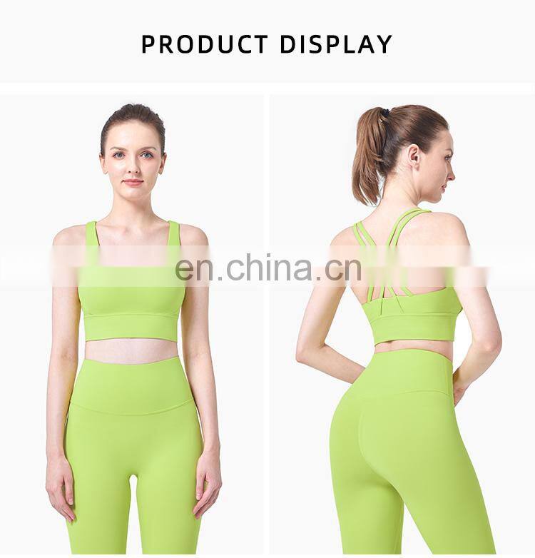 Private Label High Quality Ladies Sportswear Push up Yoga Bra U Neck Women Sexy Sports Bra Logo