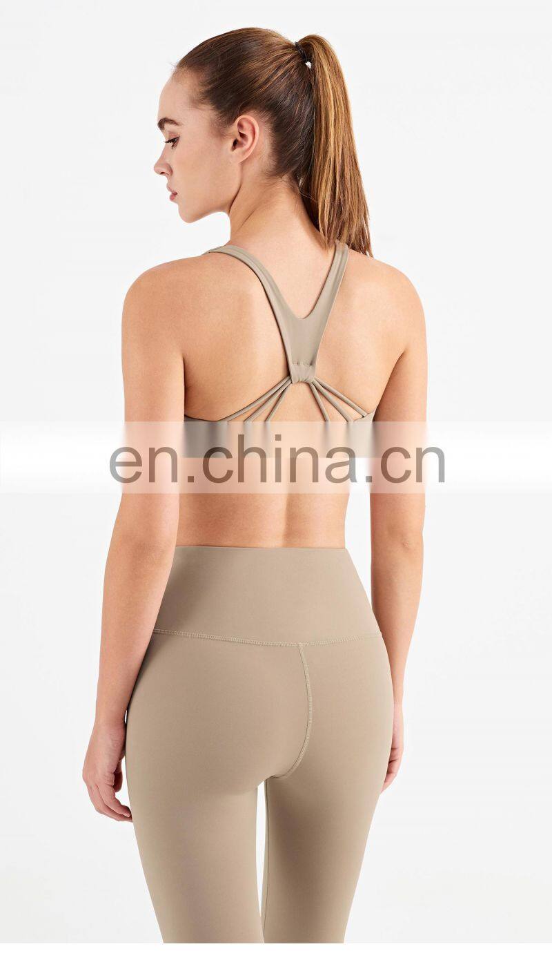 Fashion 2022 New Crossback Style Women Nude Sport Use Fitness Yoga Tops Bra