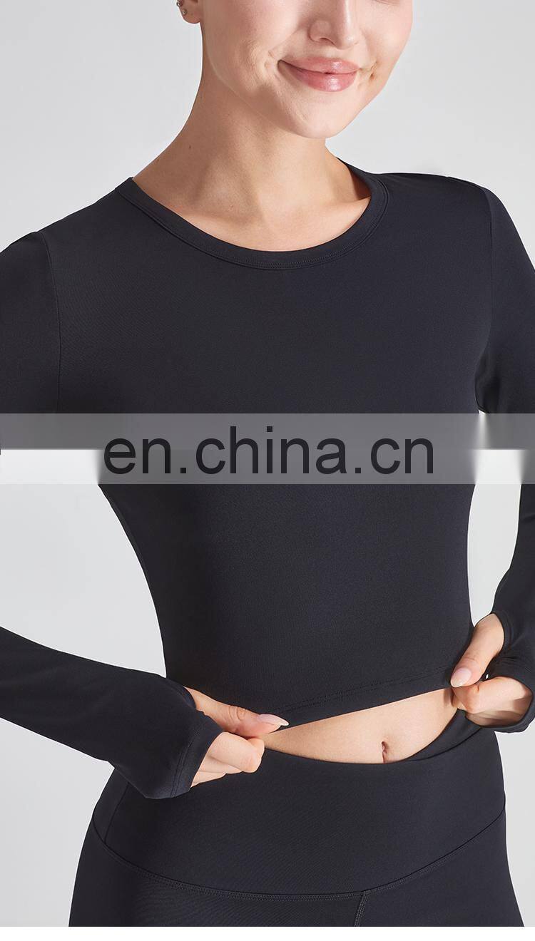 2021 New Slim Fit Yoga Tops Women Sport Running Gym t Shirt High Quality Long Sleeve t Shirt