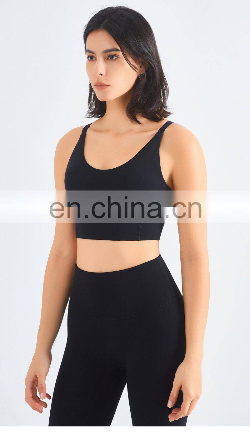 Tik Tok Multi Color Adjustable High Impact Sports Bra Breathable Backless Gym Top