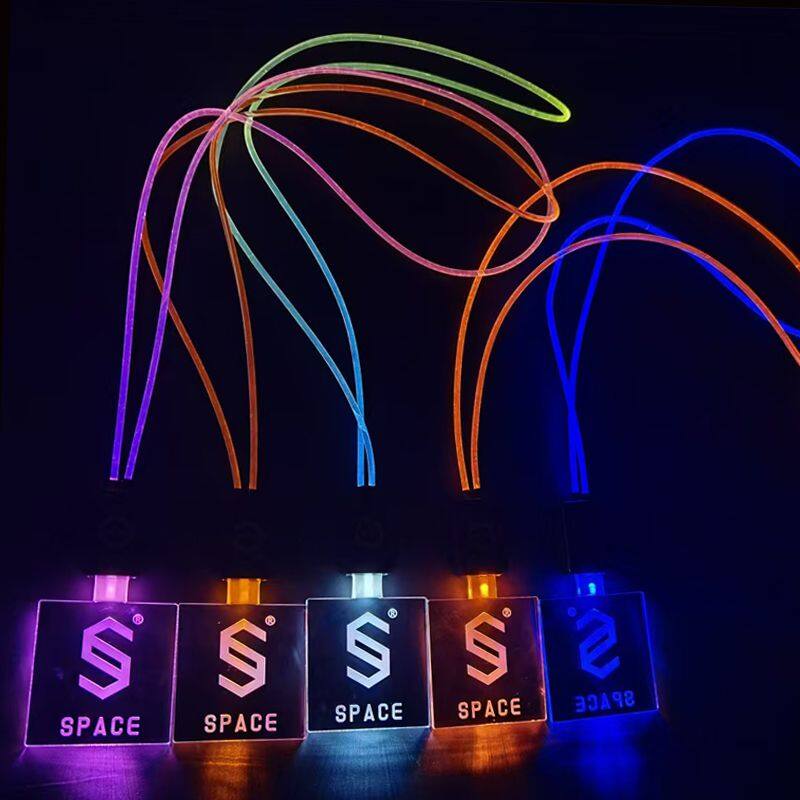 Party decoration flashing LED pendant necklace custom logo ID card LED lanyard