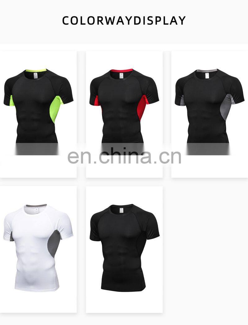 Running Training Short-Sleeved Sports T-Shirt Quick-Drying Breathable Stretch Men's Tights