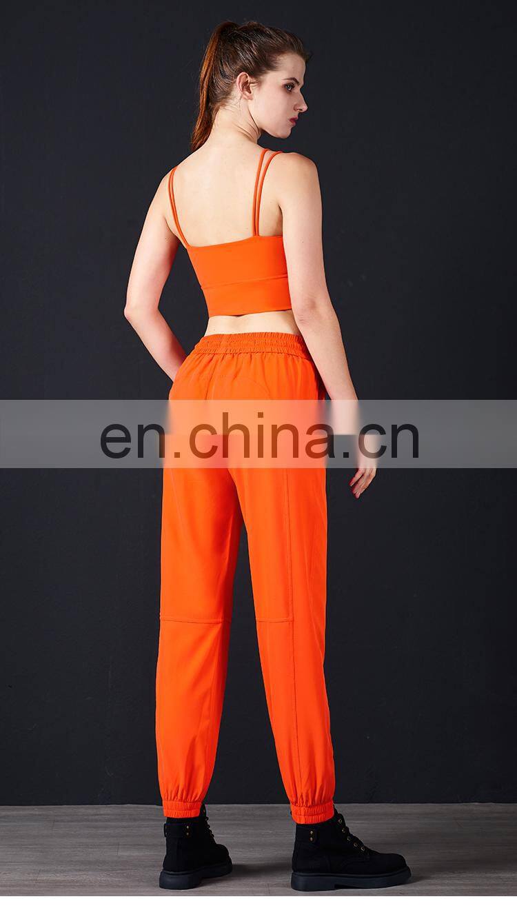 Workout Running Sport Wear Loose Leggings With Pockets Womens Joggers Pants