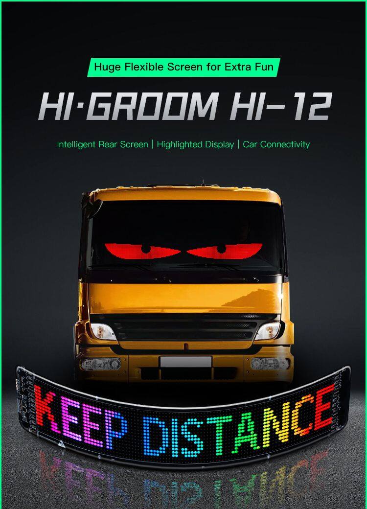 96*16 Car Windshield LED Screen Diy Indicator Light Devil Eyes App Control for Truck Animated Decorative Electronic