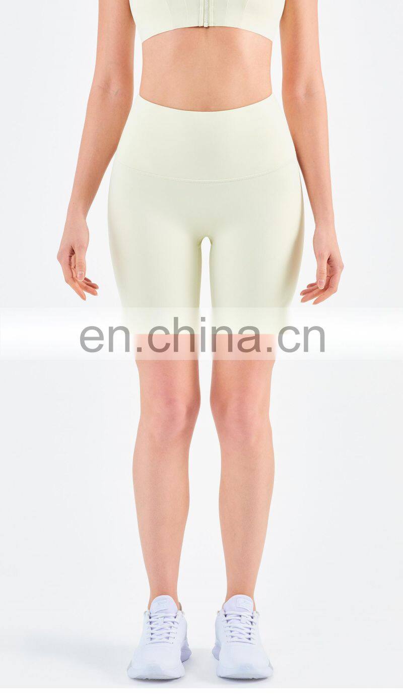 High Waisted Yoga Shorts For Women Without T Line Elastic Sport Fitness Biker Shorts