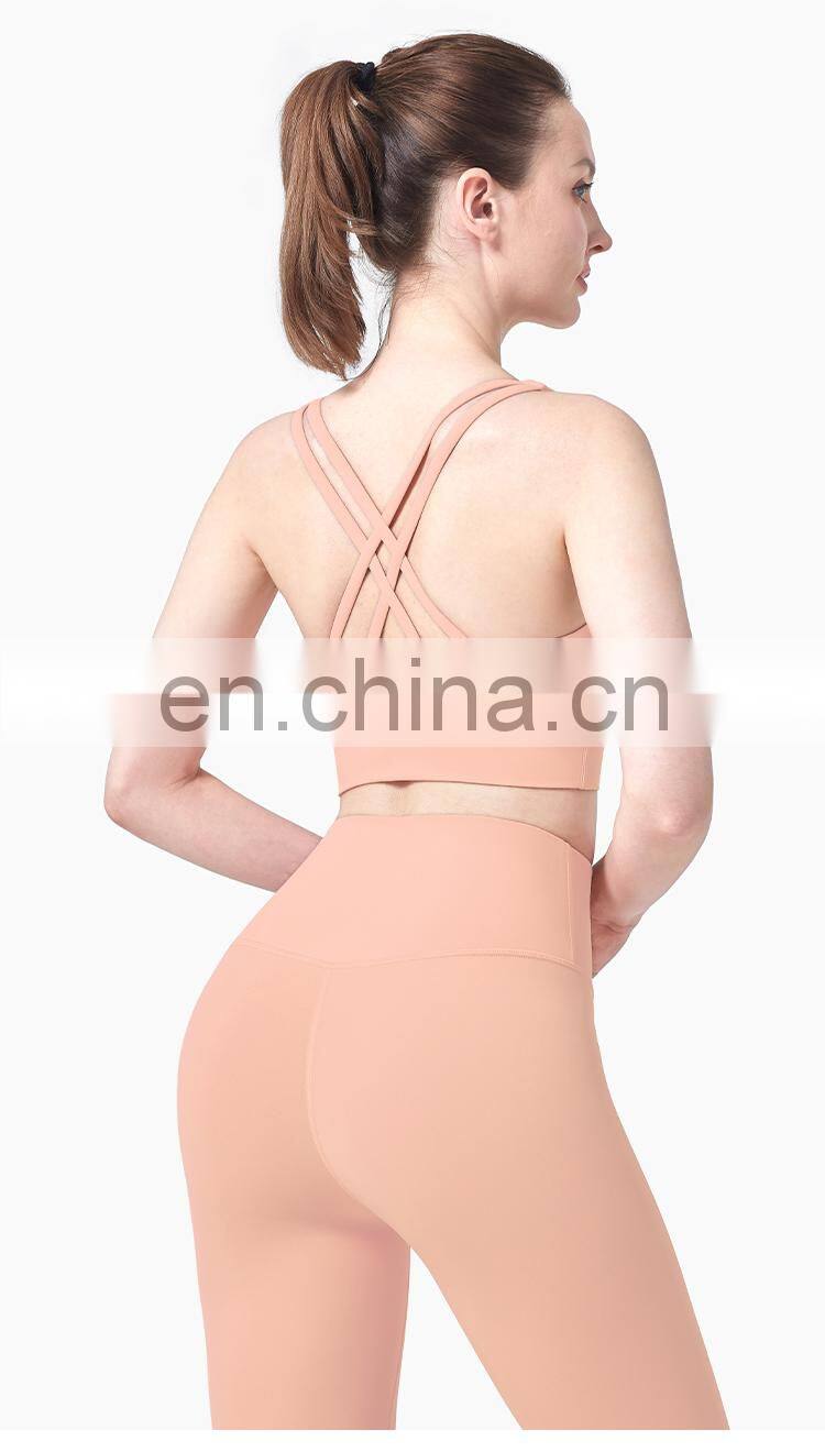 Private Label High Quality Ladies Sportswear Push up Yoga Bra U Neck Women Sexy Sports Bra Logo