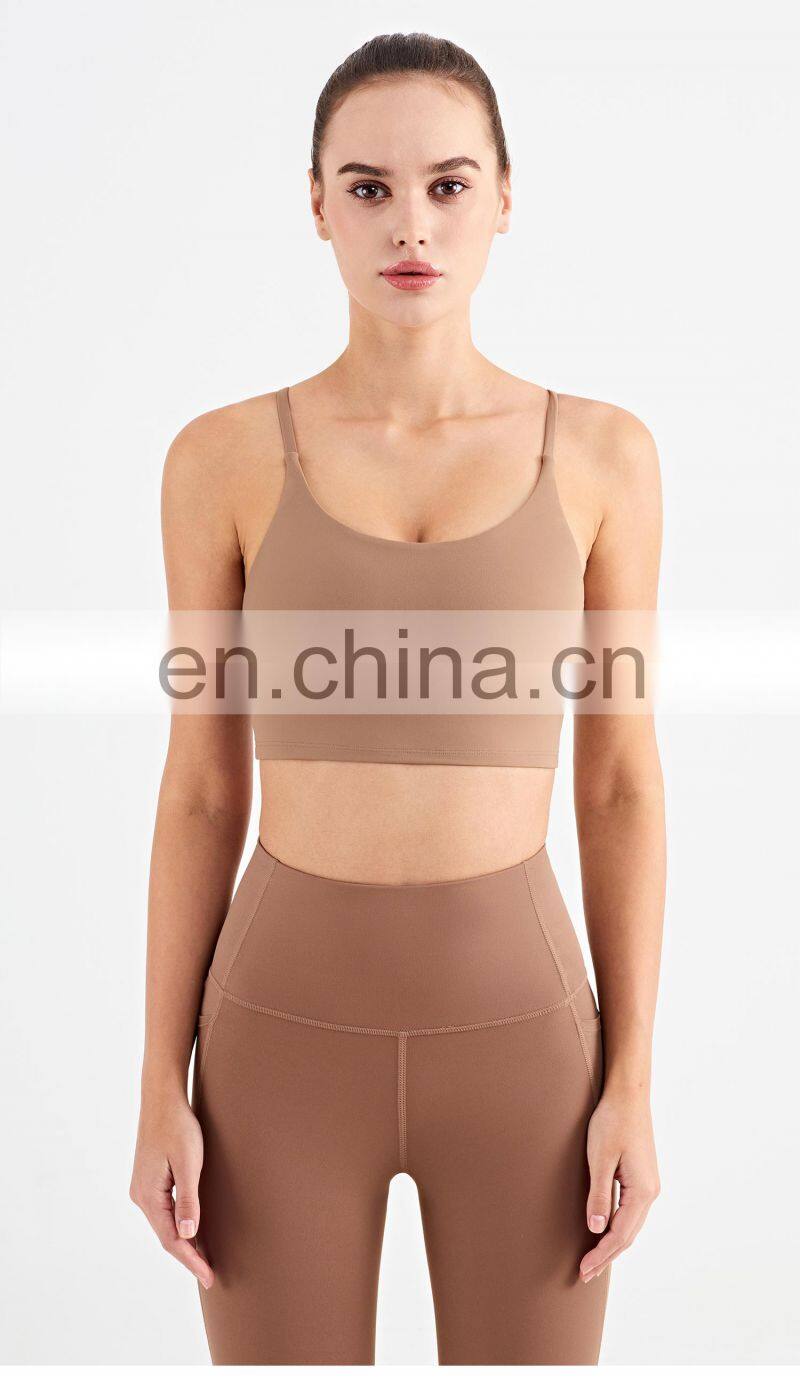 Thin shoulder Sports Vest Sexy Running Yoga Women Push-up Bra Workout Crop Top