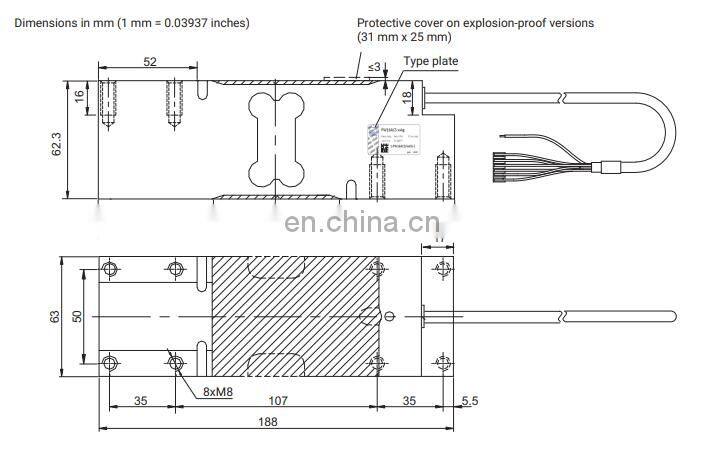 Beam type load cell PW16AC3/200KG load cell