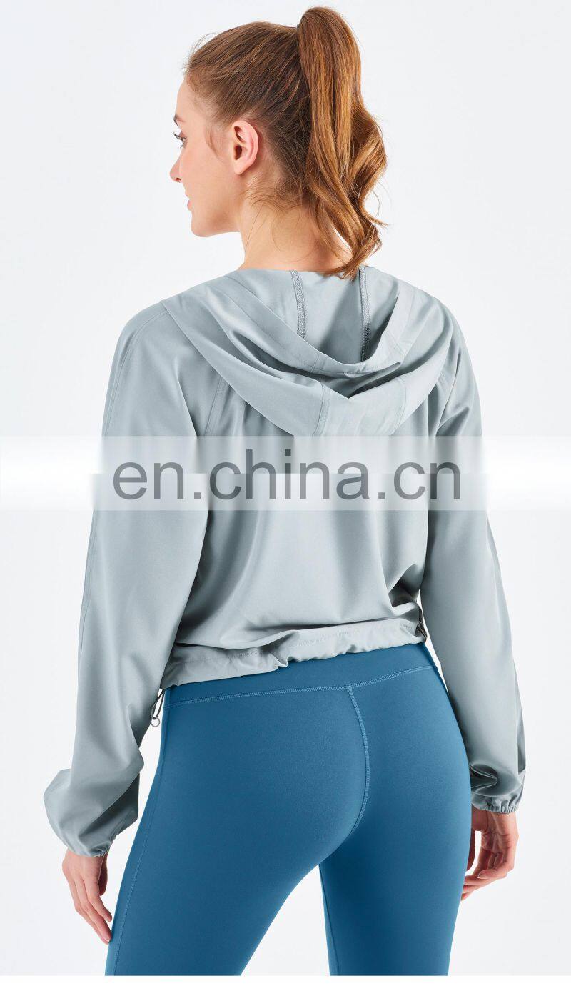 New Drop Women's Jackets Waterproof Sun UV Protection Run Half Zipper Hoodie Yoga Jacket