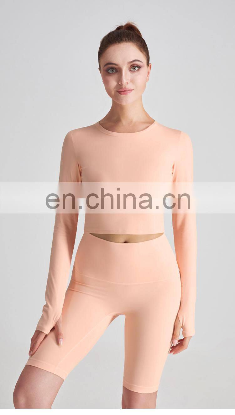 2021 New Slim Fit Yoga Tops Women Sport Running Gym t Shirt High Quality Long Sleeve t Shirt