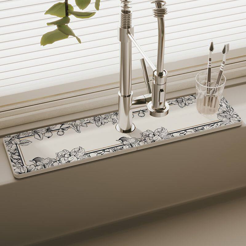 floral sink faucet absorbent mat (3)