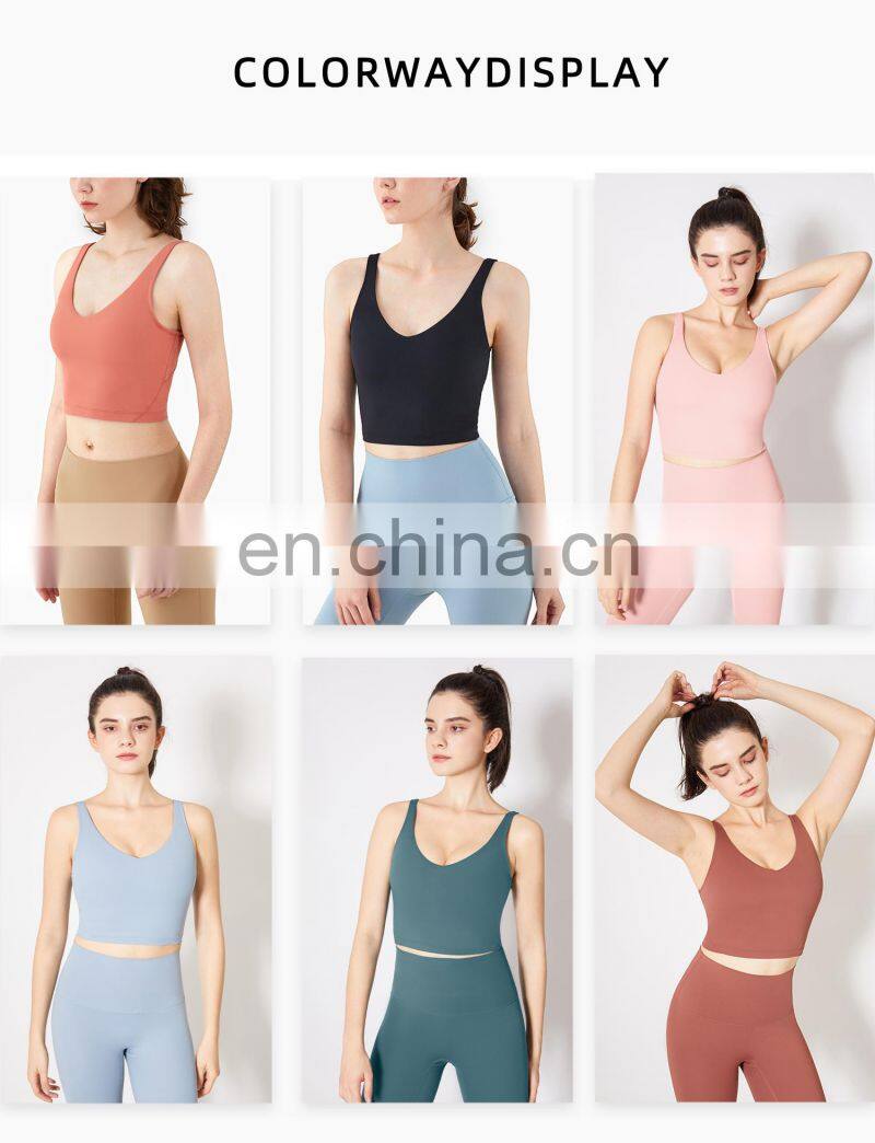 Custom Logo Light Support Sport Bra Wireless Yoga Bralette High Impact Top