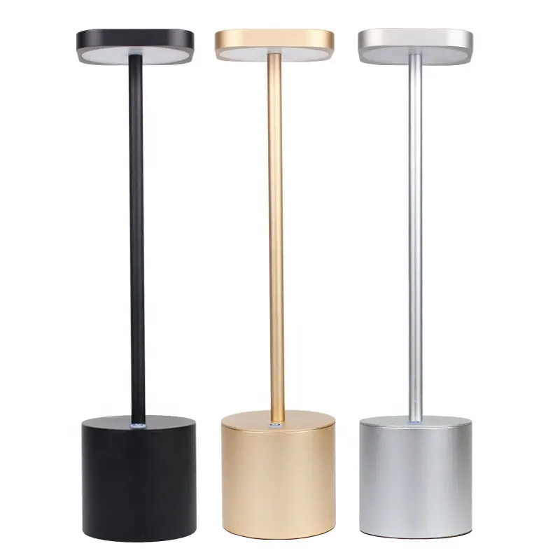 High Quality Nordic Cordless rechargeable 3 Color Step less Dimming LED table lamp