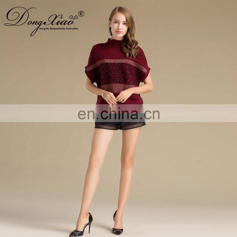Korea Crew Neck Hot Sale Short Sleeve 100% Cashmere Sweater Women