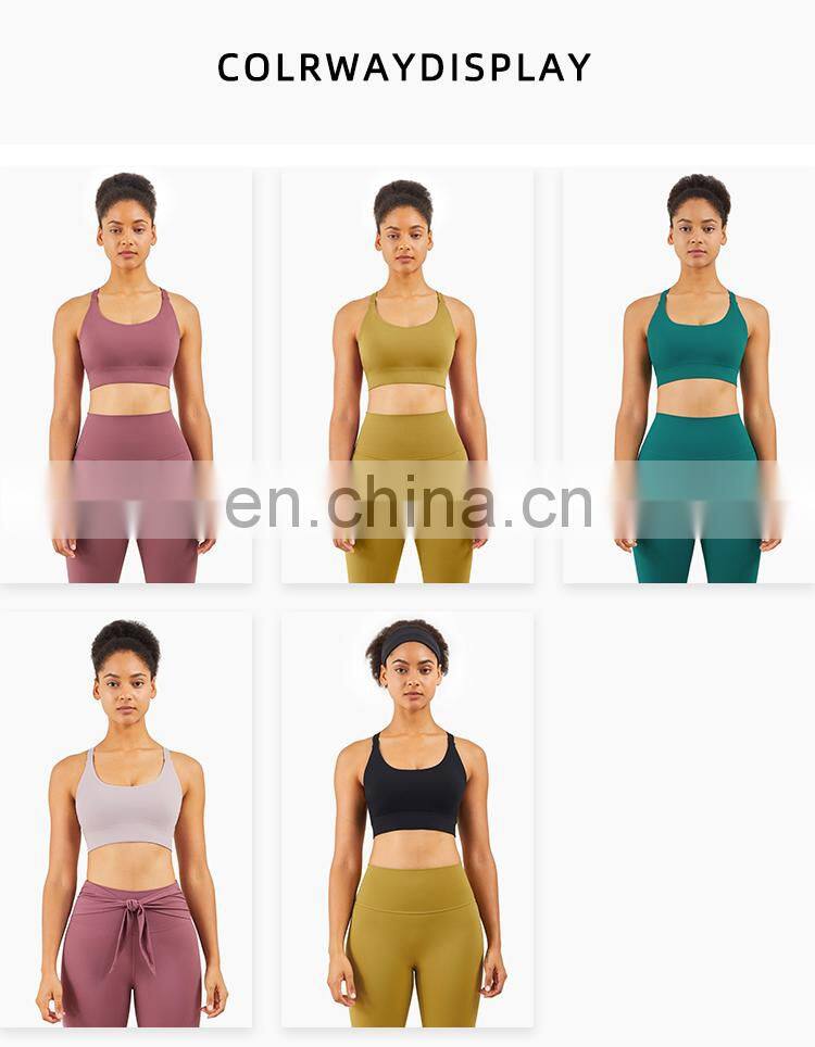 2022 Hot Sale Plus Size Women Hallow Out Back Sexy Sports Bra Custom Top Fitness