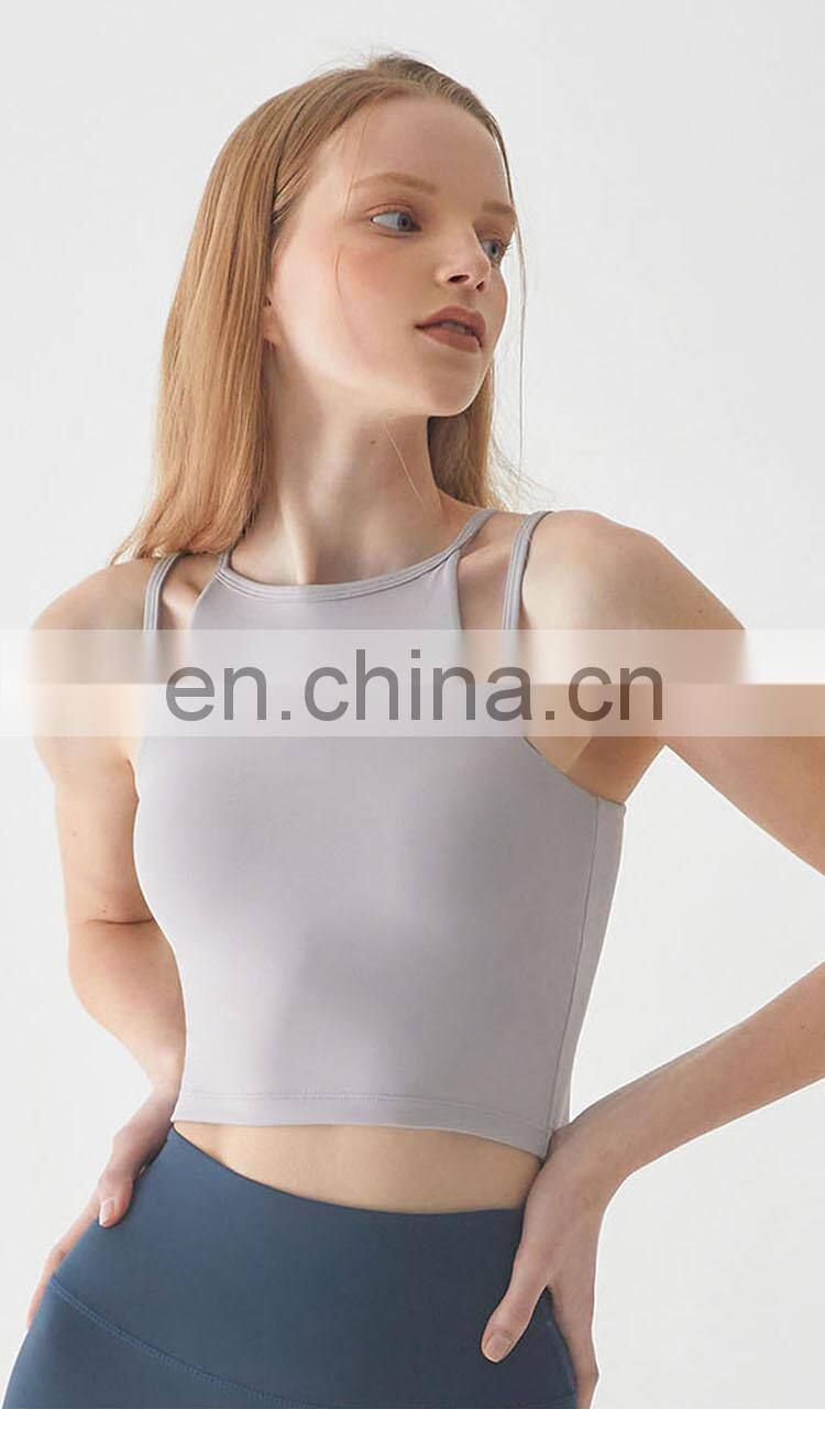 2022 Hot Sale Girls Cute Yoga Tank Top Outwear Sports Vest OEM For Gym Women