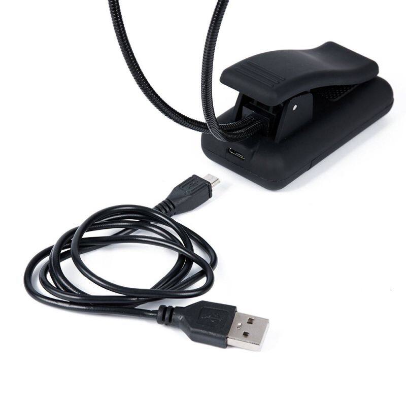 3 Brightness Double Arm Rechargeable AAA Battery charing gooseneck table lamp Easy Clip-on Reading Perfect for Bookworms & Kids