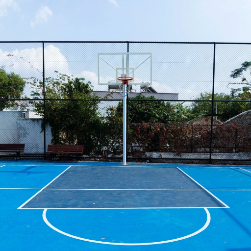 basketball court with fence