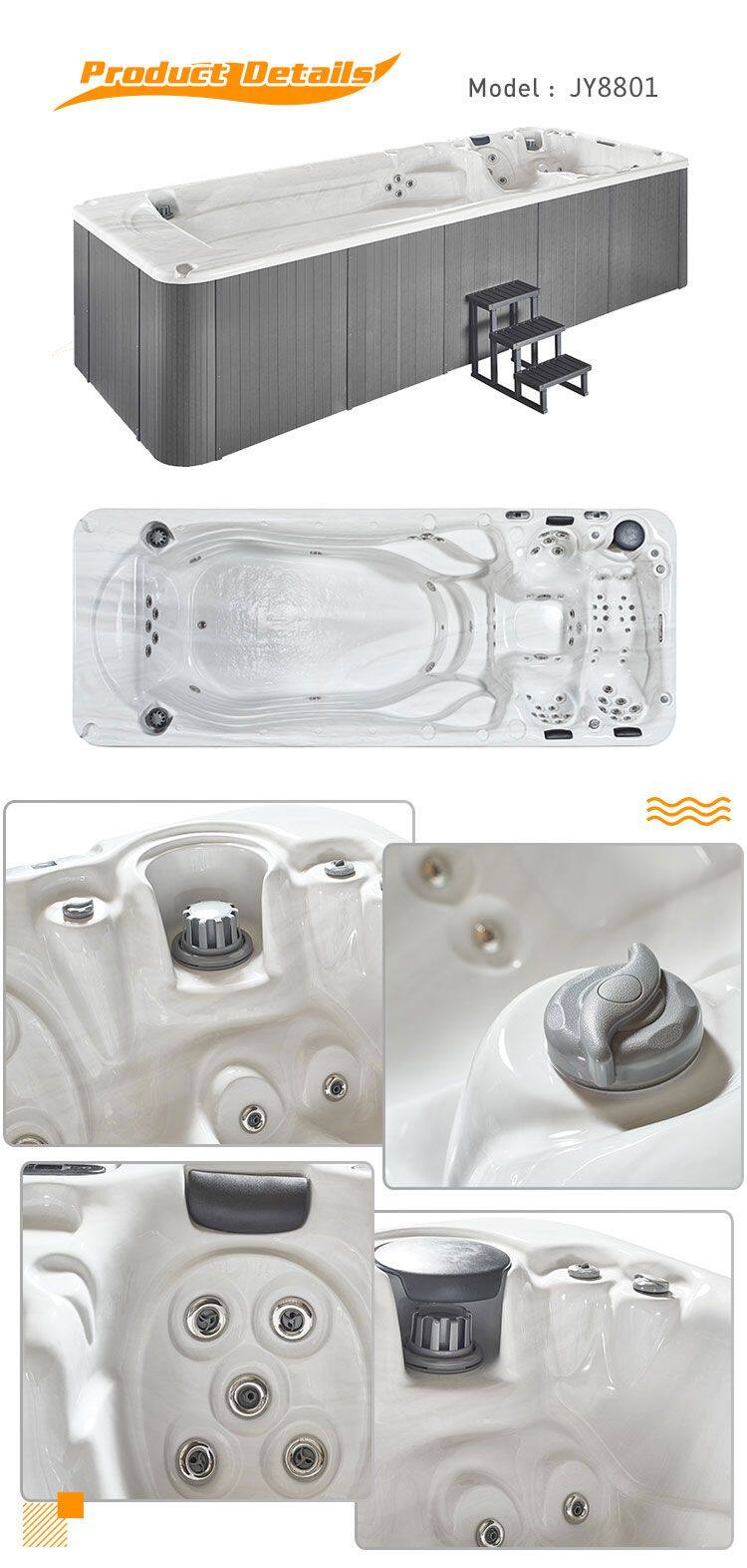 Factory Direct Cheap Extra Large Dual Zone Swim Spa Hot Tub