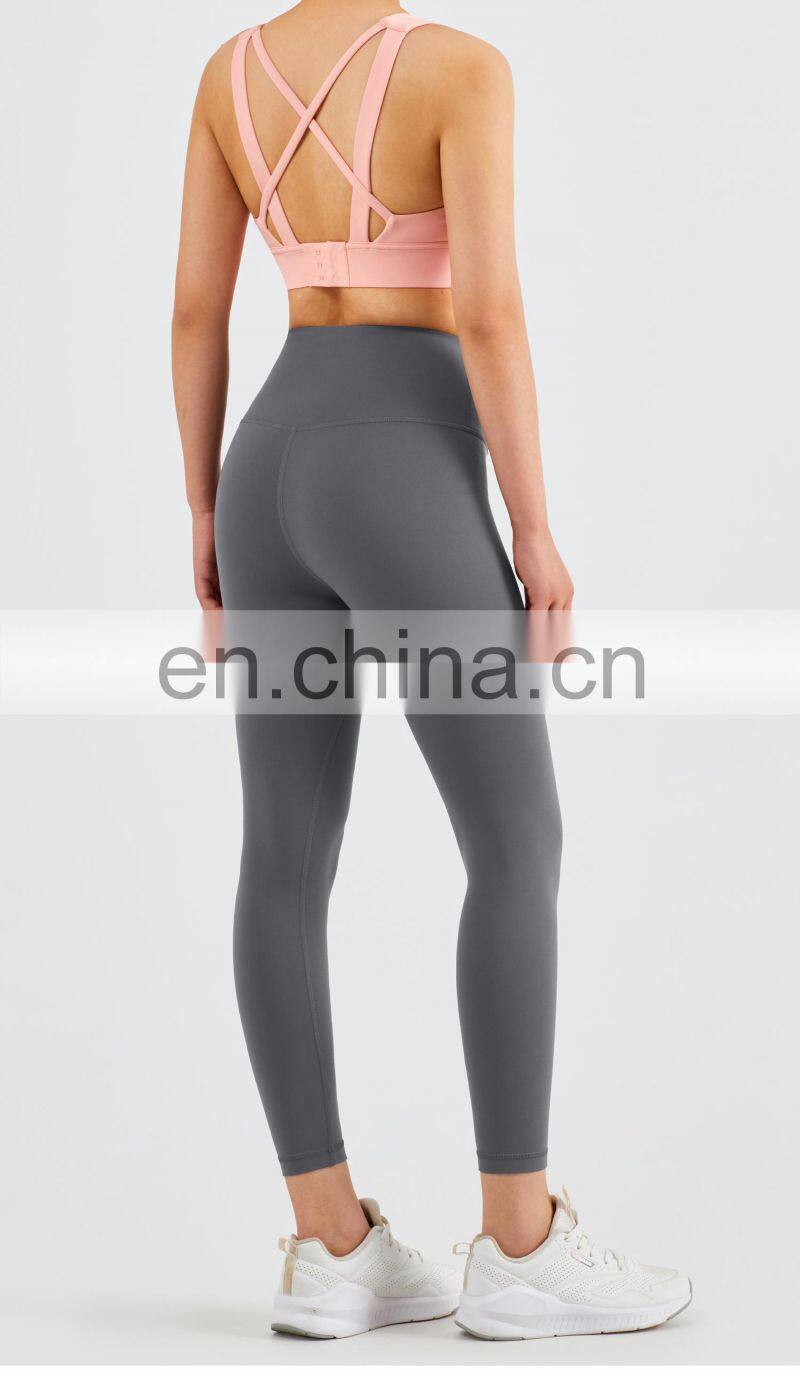 Super Tummy Control Anti Rolling Yoga Leggings Custom Gym Butt Lift Sports Pants