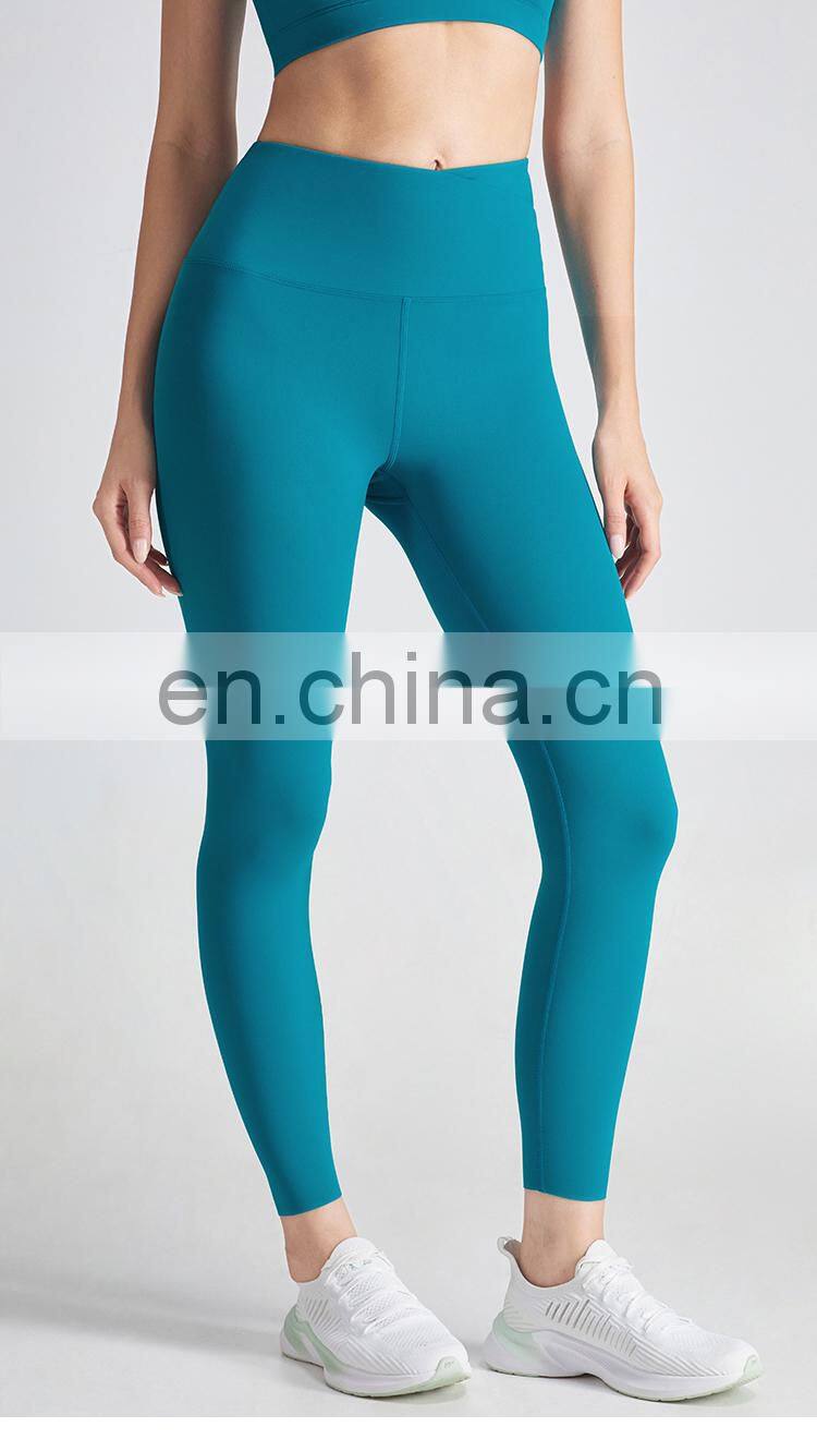 Half Cross Waist Design Printed Butt Lift Gym Leggings Yoga Gym Wear High Support