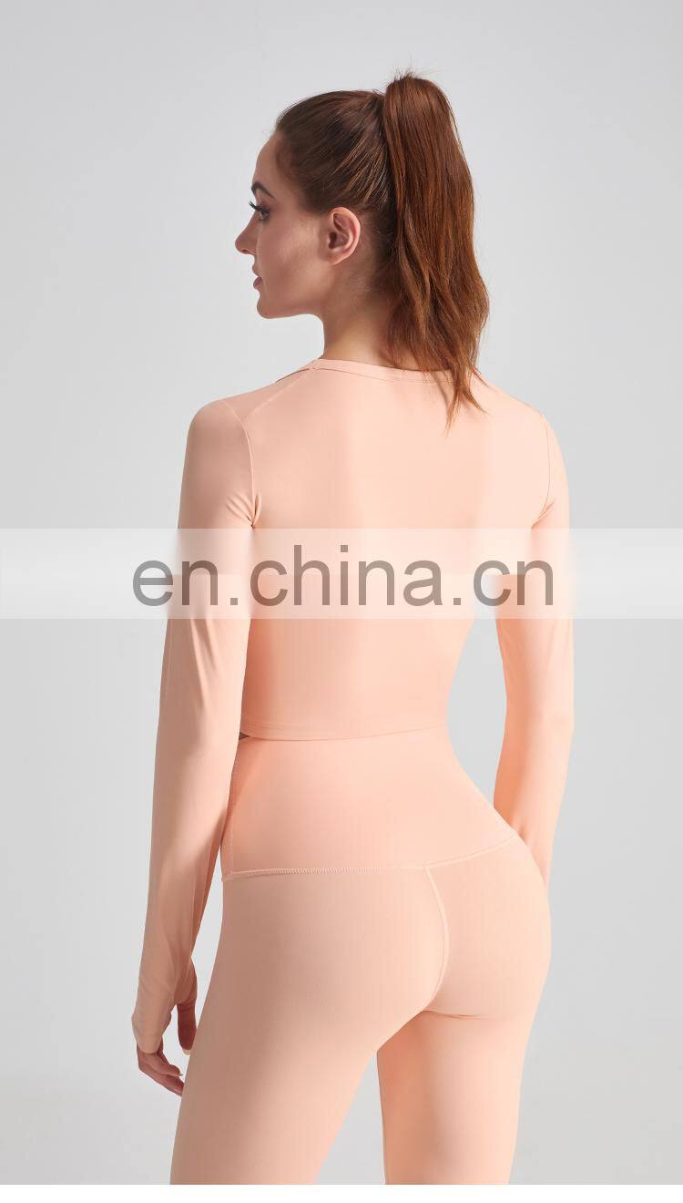 2021 New Slim Fit Yoga Tops Women Sport Running Gym t Shirt High Quality Long Sleeve t Shirt