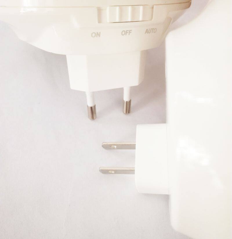 Dual USB Wall Charger Led Sensor Night Lamp With Auto Mode And Always On/Off Mode