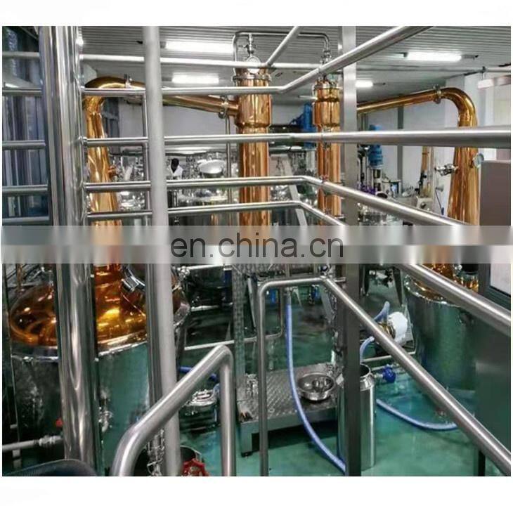 200L-3000L Double Pots Distiller with 6 Plates Copper Column Drain Valve Elbow Dephlegmator