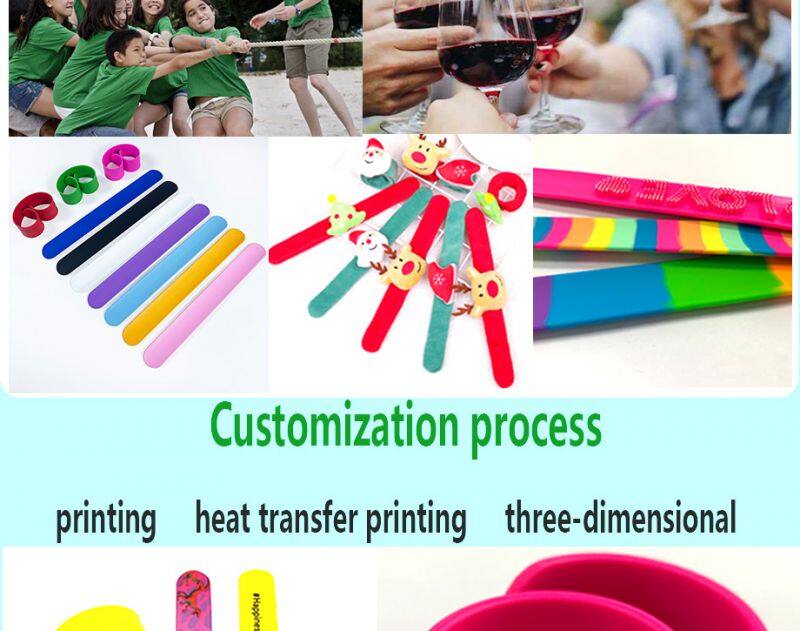 2024 Wholesale Fast Shipping Customized Christmas Digital Printed Silicone Snap Slap Wristband