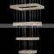 luxury fashion crystal pendant lights luxurious rectangle chandeliers for hotel lobby
