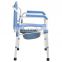 Height Adjustable Toilet Chair Foldable Stainless Steel Adult Disabled Commode Chair