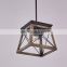 Tonghua Vintage Wood-Painted Iron Cage Dinning Room Restaurant Coffee Round Indoor Hanging Edison Bulb Pendants Lamp