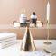 Cake Stand Metal Cup Gold Display Round Plate Mirror Tray Pans Set Supplies Luxury Crystal Decorating Tools Wedding  Cake Stand