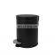 House Doctor Bathroom Black Trash Bin 3L 5L 12L  Trash Can Garbage Can with Foot Pedal