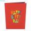 Happy Birthday Balloons 3D Pop-up Card Best Color Printing Birthday Blessing Cards for Kids