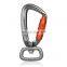JRSGS Multifunctional D-Type Swivel Locking Carabiner, Rotating Carabiner Hook Clip for Dog Leash, Hammock, Camping, Hiking