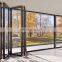 Foldable sliding aluminum metal frame glass accordion style bifold patio doors