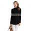 Autumn Casual Young Girls Knit Sweaters 100% Pure Cashmere O-Neck Solid Pattern in Black OEM Service