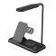 4-in-1 White Black Desk Lamp with Fast Magnetizing Wireless Charger Mobile Phone Watch Headset & Desktop Adapter
