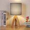 Modern Garden Wood Art Tripod Table Lamp Hotel Bedroom Bedside Lamp
