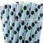 Black white artificial style bar supply paper drinking straw