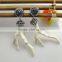 LFD-075E Wholesale White Coral Branch Shape Dangle Earrings with Crystal Rhinestone Paved Druzy Jewelry Earring