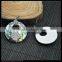 LFD-0032P ~ wholesale Round Shape Paua Abalone Shell Pave Rhinestone Crystal Charms Pendants For Necklace Jewelry