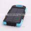 Free Sample Wholesale 6000mAh Waterproof Solar Charger Solar Power Bank With Camping LED Light mobile phone battery bank