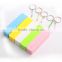 Hot selling promotional 2600mah perfume power bank with keychain for all smart phone
