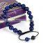 Wholesale 10mm 7.5 Inch Lapis Lazuli Gemstone Adjustable Wire Bangle Bracelet (Jewelry Box is not Included)