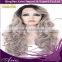 1b/grey# synthetic hair silver grey ombre front lace wig