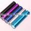 Small circular column metal portable power bank 2600mah with lamp