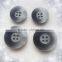 High-grade four hole Grey natural texture fashion resin button for shirt suit jacket
