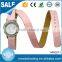 latest long pink band girl diamond simple hot sel high quality women 3TM waterproof japan movt leather fashion watch